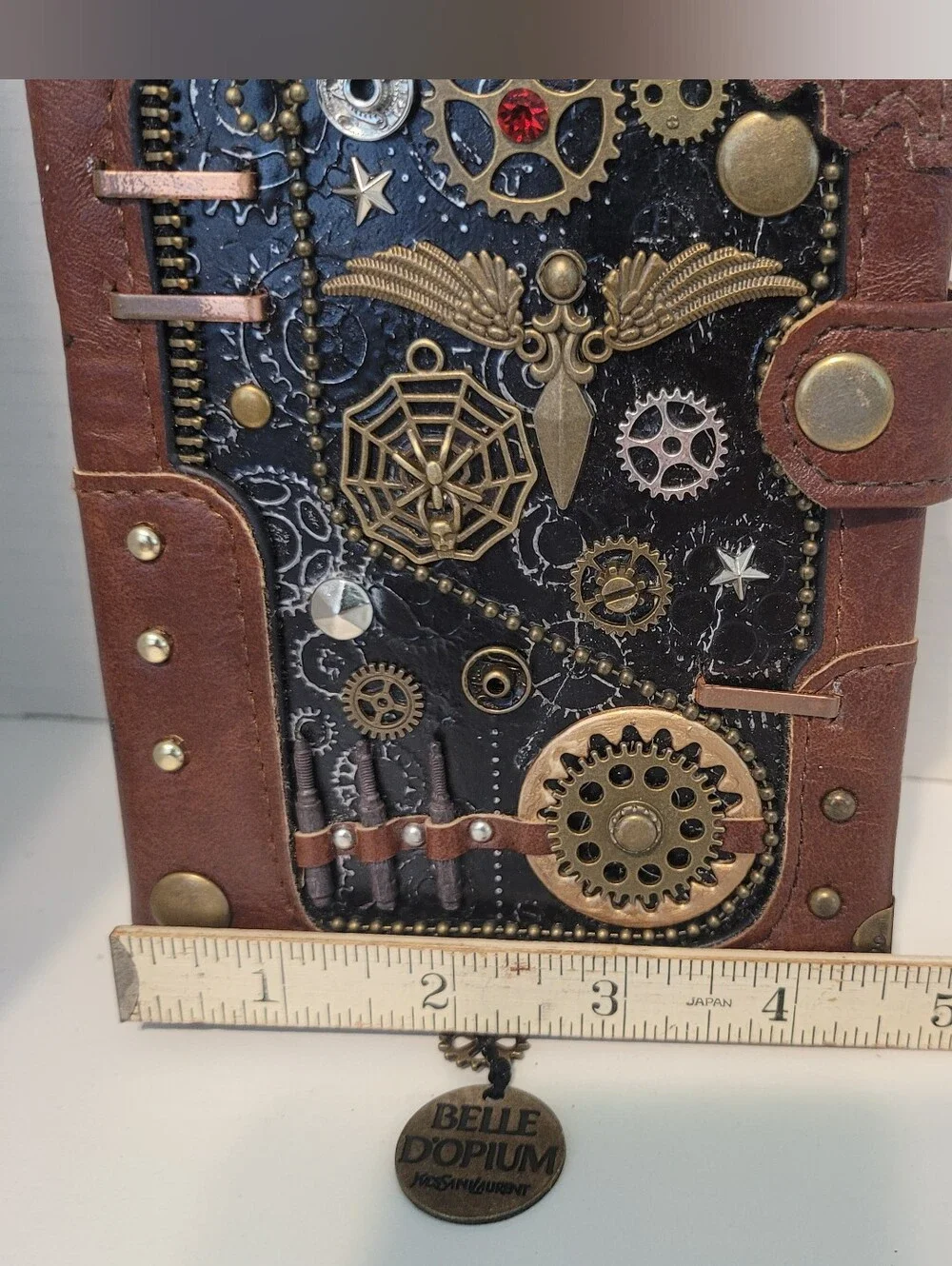 Handmade Steampunk Notebook Leather Journal with bookmark